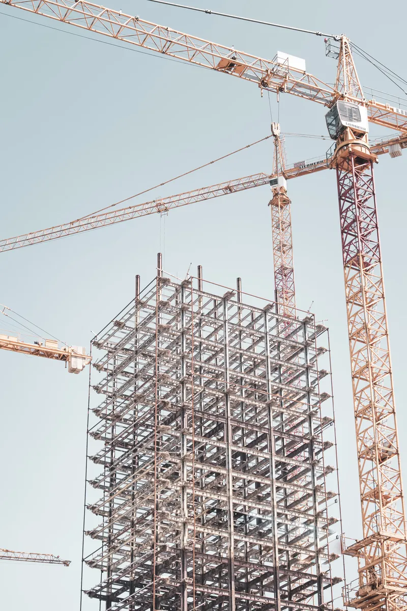 The construction of a skyscraper