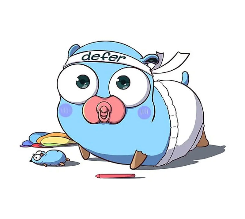 Go programming language gopher mascot with pacifier